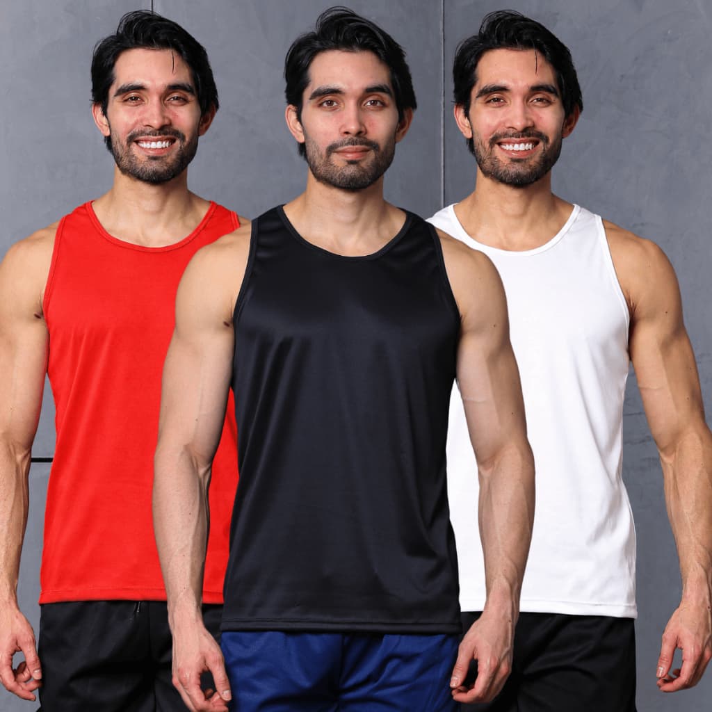 KIT 3 Regata Dry Fit Masculina - Casual - Treino - Academia - Esportes - Exercícios - Corrida