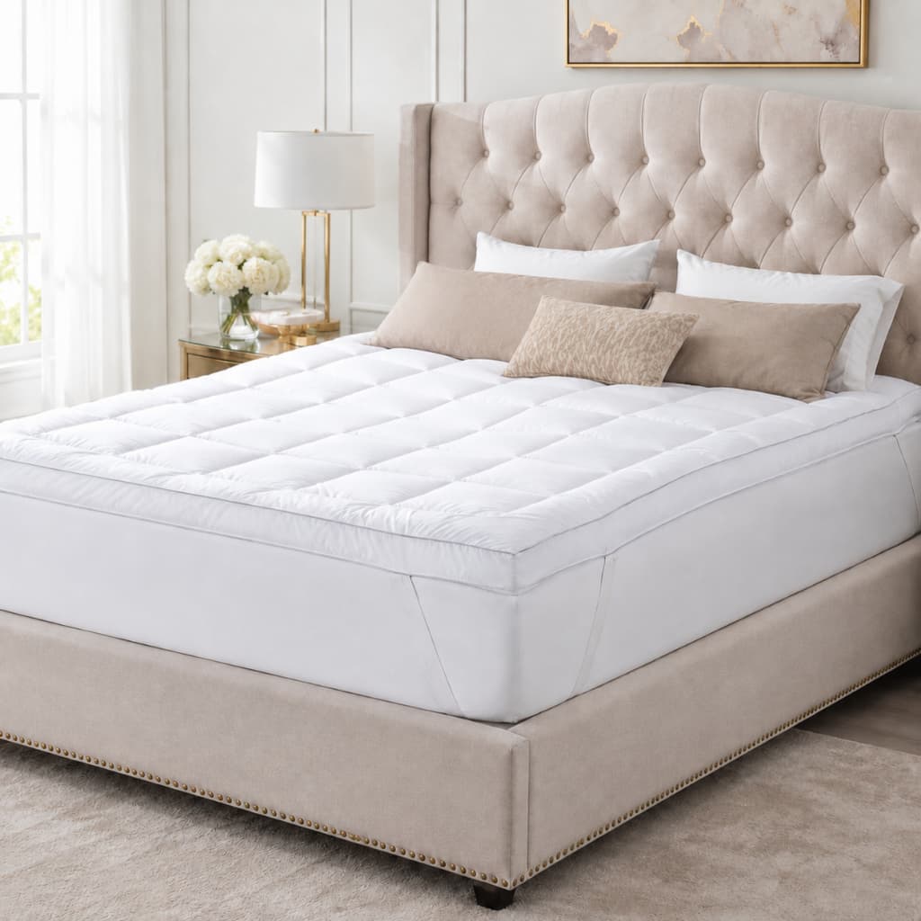 Pillow Top Queen Protetor Colchão Macio Elástico 1,58x1,98 7cm Antiácaro 1000g/m²