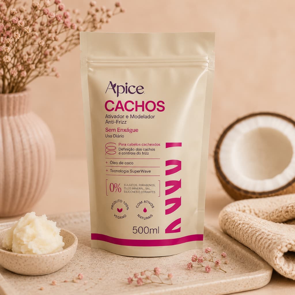Ativador e Modelador Anti-Frizz Cachos Refil 500ml - Apice