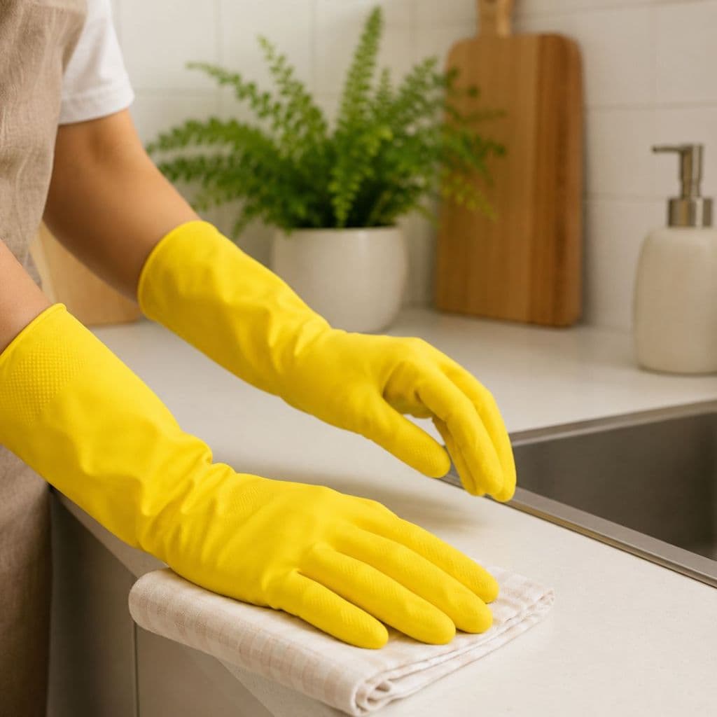 Luva Latex Amarelo Multiuso Nobre Para Proteção E Segurança Das Mãos Super Resistente Limpeza Pesada