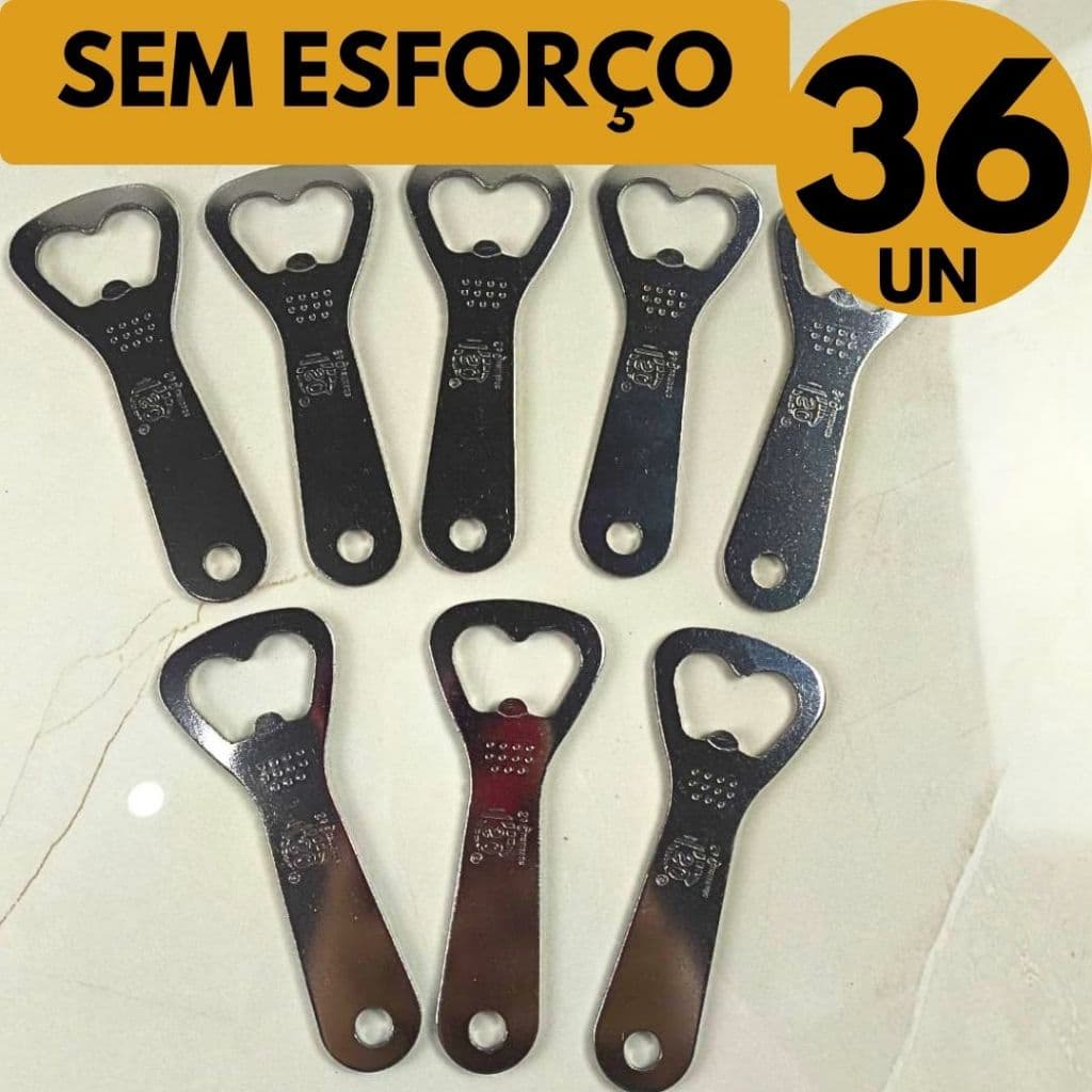 Kit 36 Abridor de Garrafa Sem Esforço Abre Tampas Fácil Praticidade Bar Casa Cozinha Festas Bares