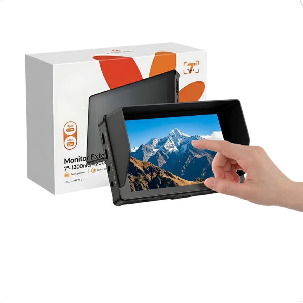 Monitor Externo Para Câmera 7 Polegadas Touchscreen 1200nits Full HD IPS Monitoramento HDR Celark