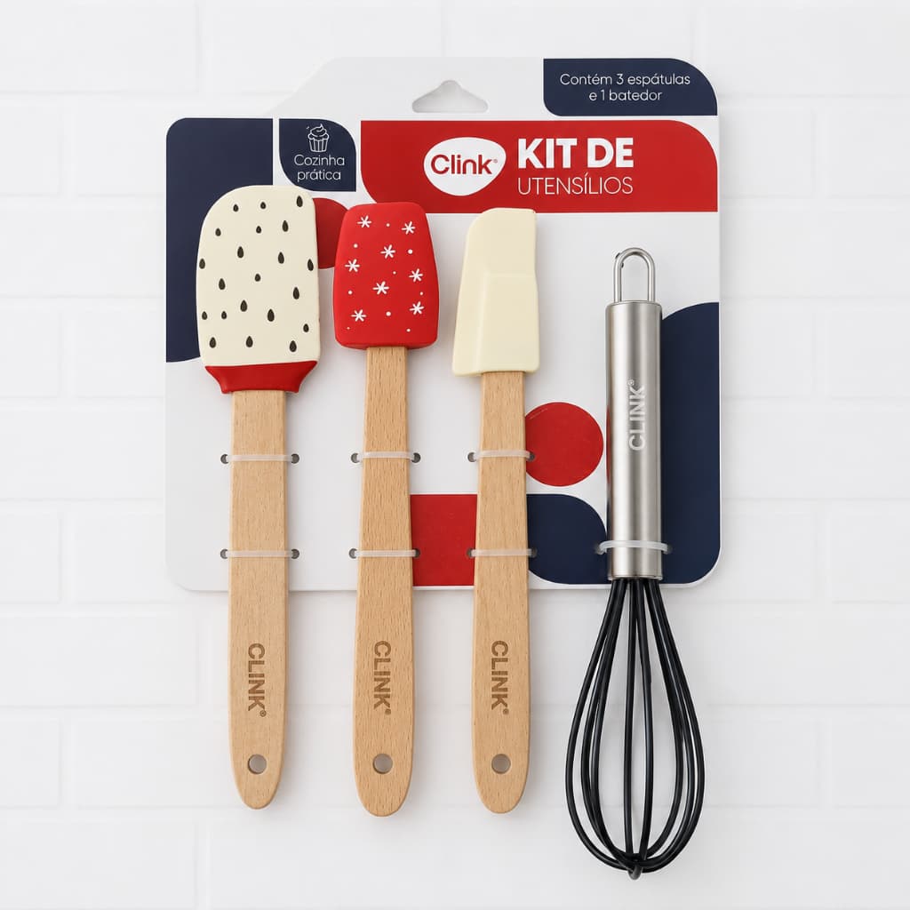 Kit Utensílios De Cozinha Espátula Colheres Batedor De Claras