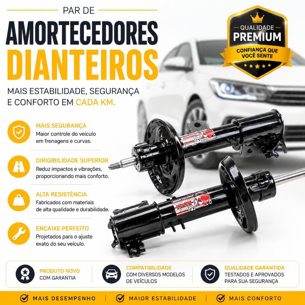 Par De Amortecedores Dianteiros Altura Original Fiesta Moderno
