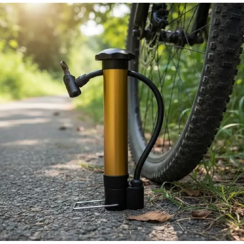 Mini Bomba De Ar Dourado Manual Portátil Bicicleta Bola - Envio Imediato