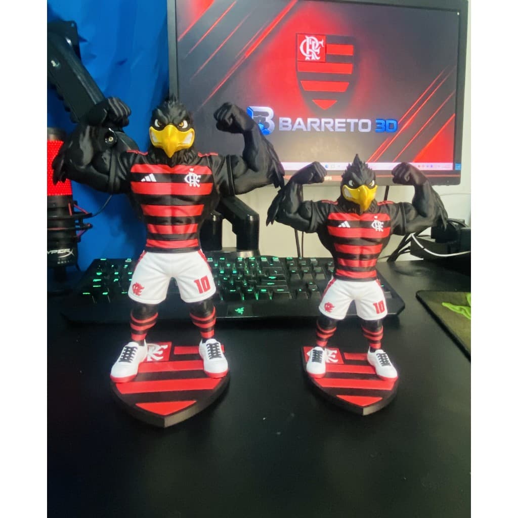 Urubu Flamengo Mascote 20cm ou 27cm Decoração Colecionável Enfeite