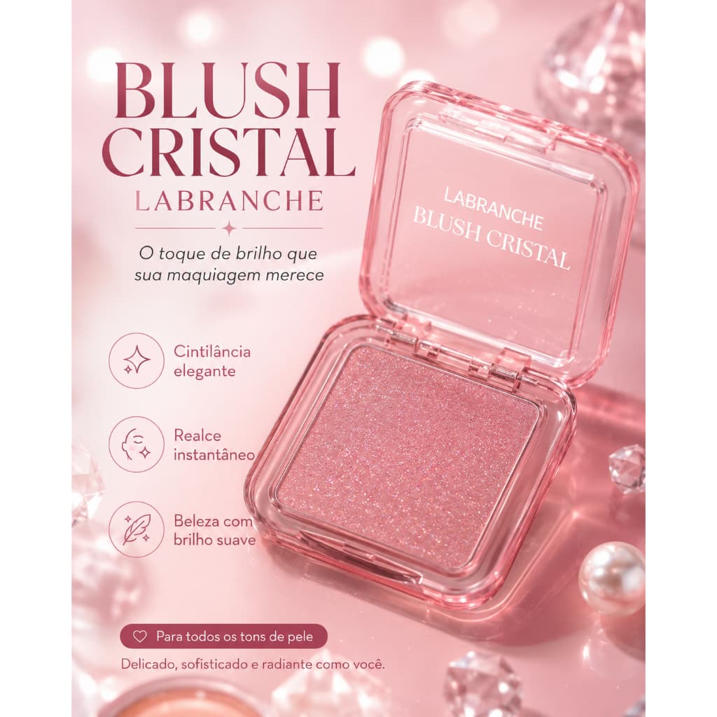 Blush Cristal Labranche Iluminador Facial Cintilante Efeito Glow