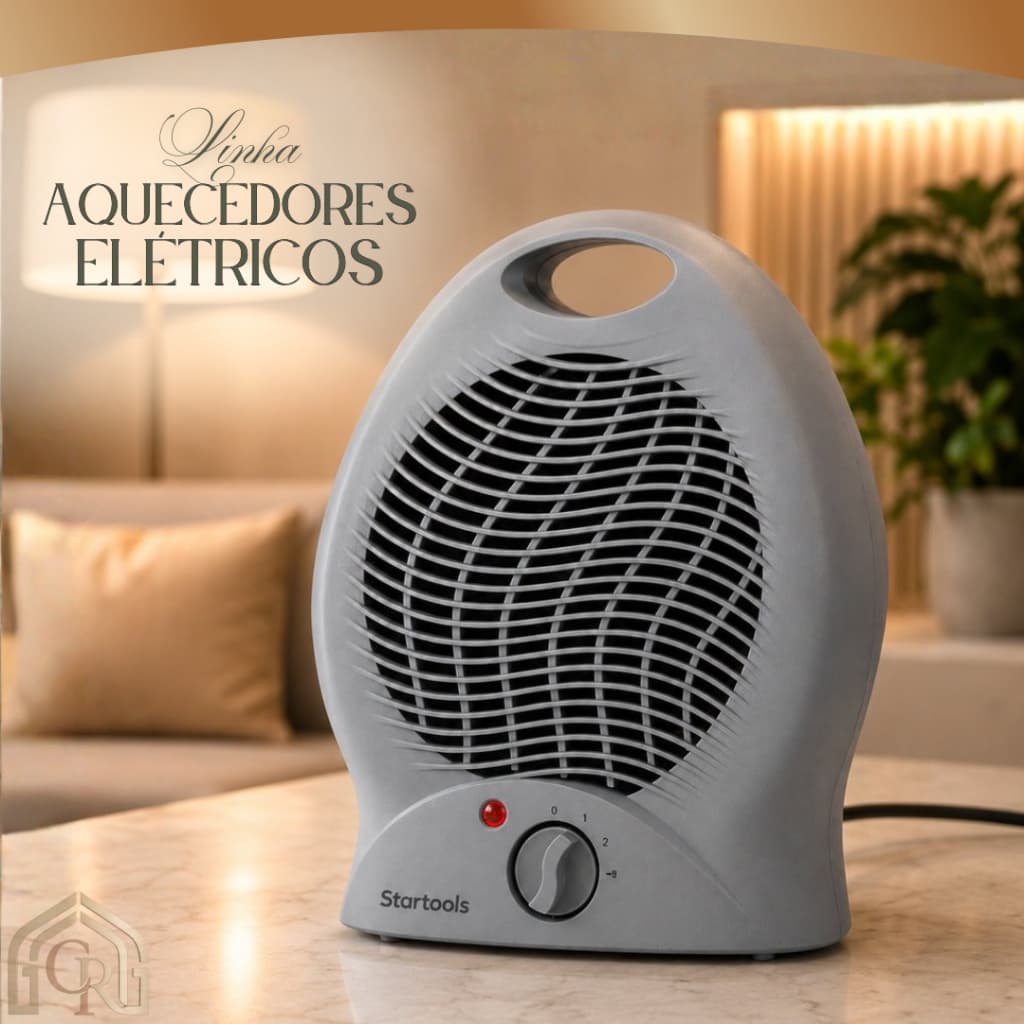 Aquecedor Ar Eletrico 2000W Potente 220V Eficiente Cinza Compacto