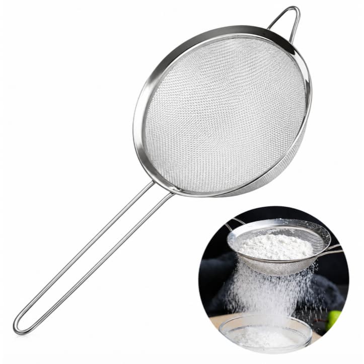 Peneira de Aço Inoxidável Coador para Cozinha Peneiras Massas 2 Tamanhos