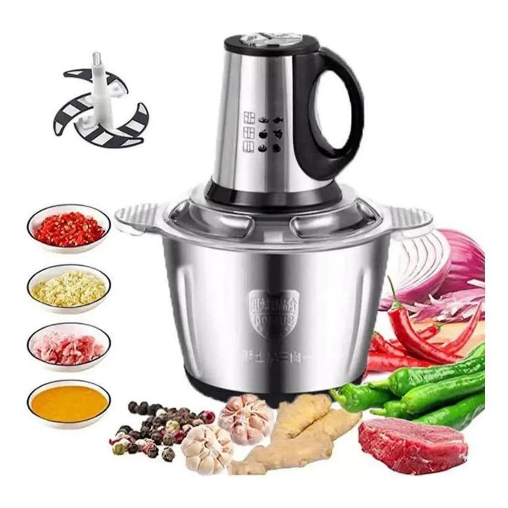 Moedor Carne Elétrico Processador Legumes Triturador InoX 5L