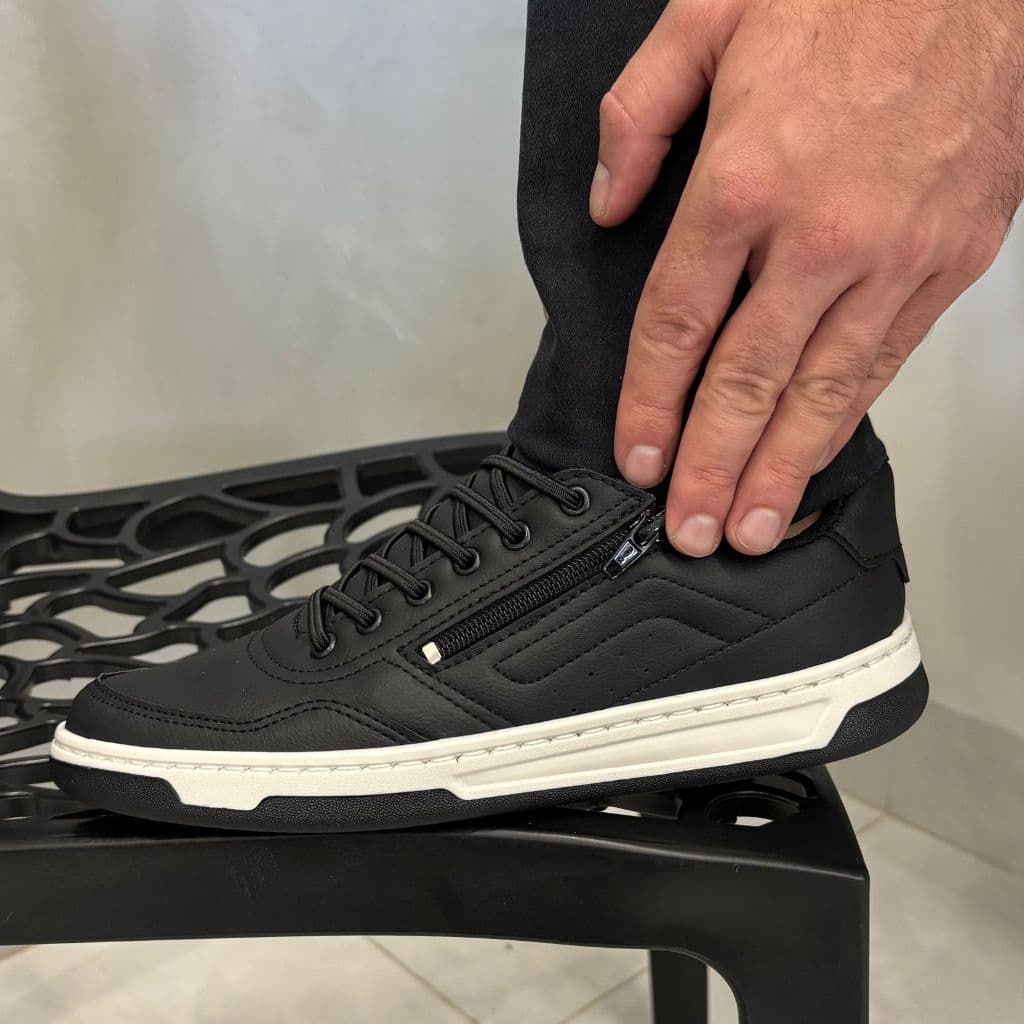 Tênis Casual com Zíper Masculino Unissex Street Original Confortável Sapatenis Premium Calce Fácil
