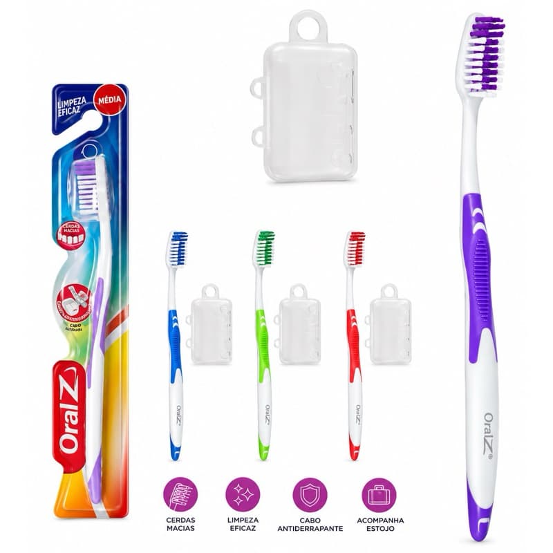 Kit 4 Escova Dental Oral Z Adulto