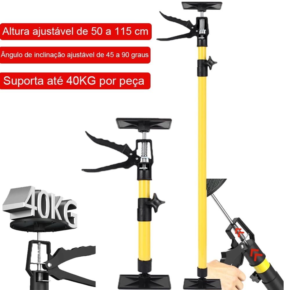 Back Field Kit 2 Hastes Suporte Telescopico Ajustavel Mao Amiga 50-115cm Profissional Montador E Marcenaria