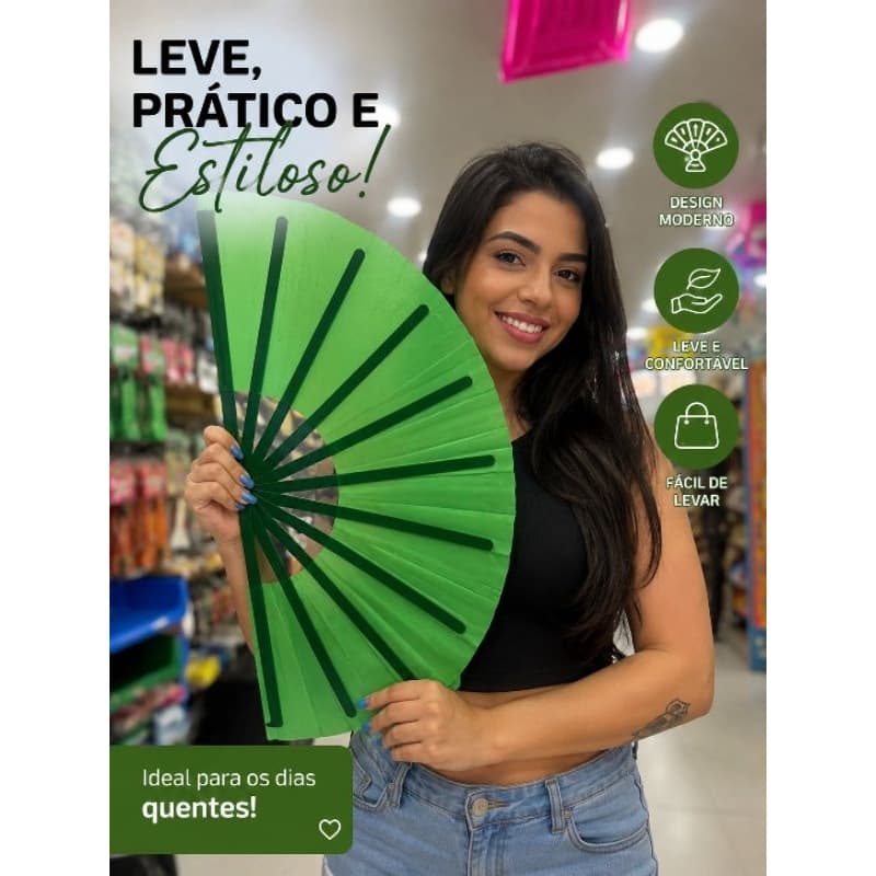 Leque Grande com Filete Azul