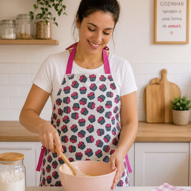 Avental De Cozinha Estampado Cupcake Cozinha Proteção