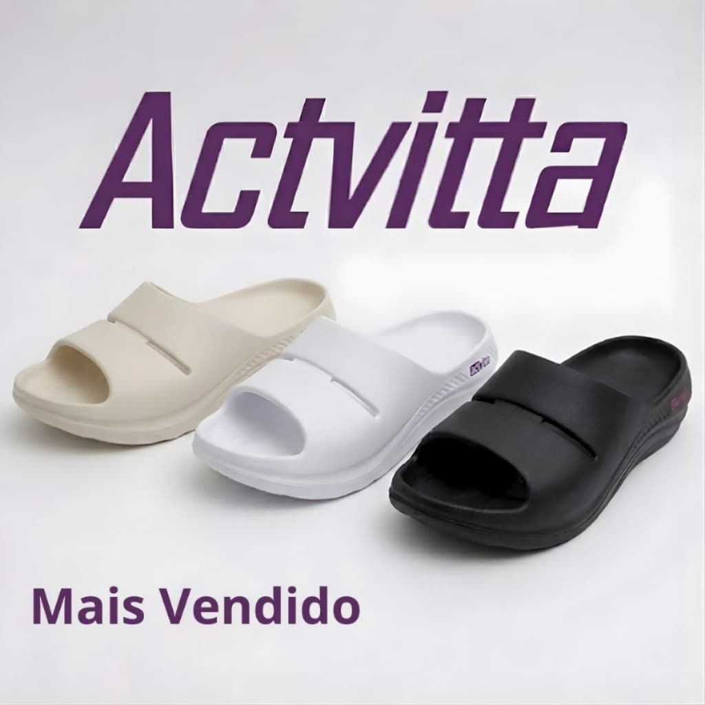 Chinelo Feminino Actvitta Nuvem Slide Super Leve Confortável