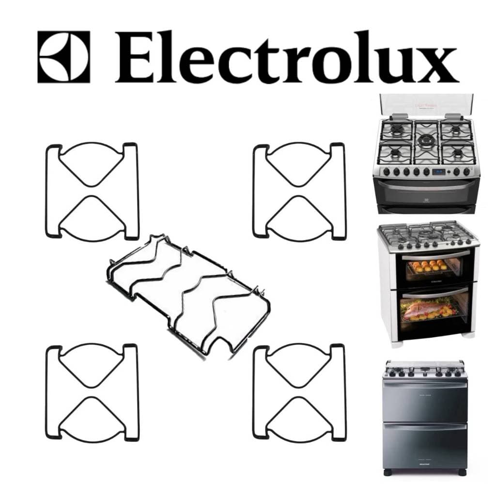 Kit 5 Grelhas Grades Fogão Electrolux 76DRX 76STB 76DTB - Trempe de Reposição