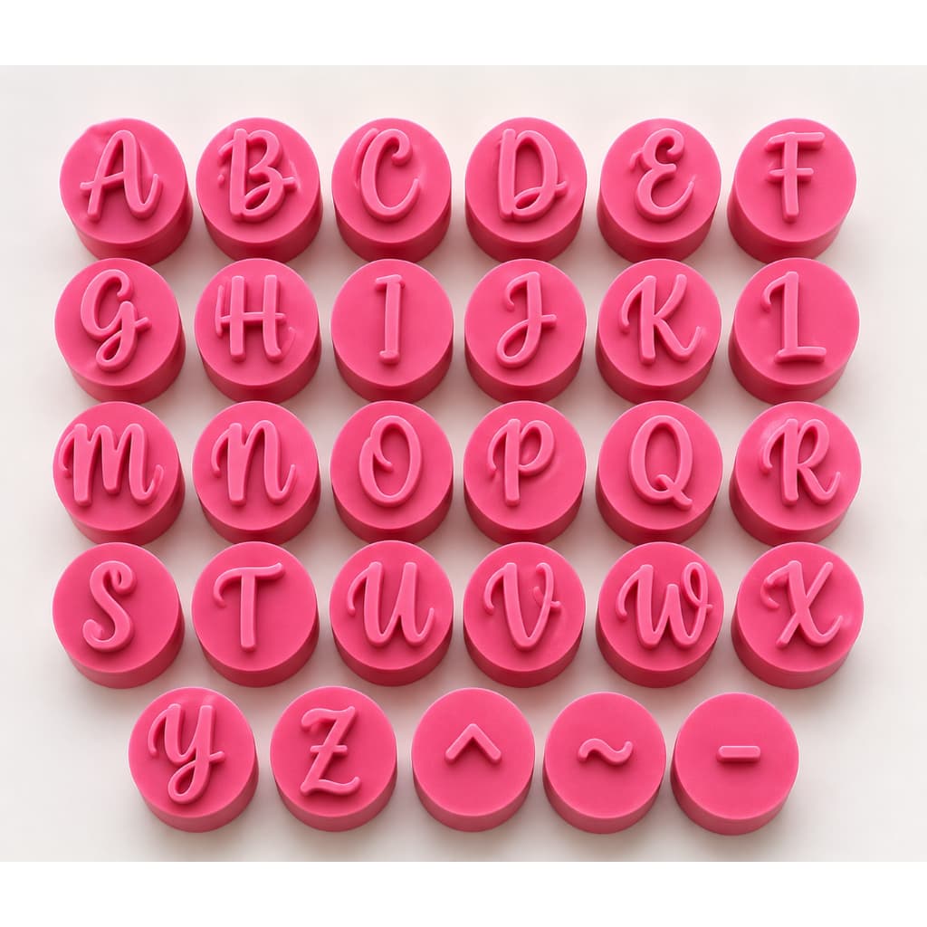 Kit Carimbo Para Brigadeiro Alfabeto Docinhos 26 Letras Massas Confeitaria Aniversario Argila Cerâmica