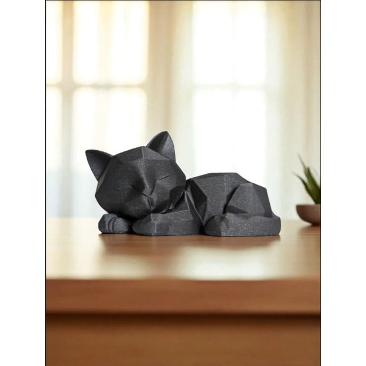 Gato Decorativo Geométrico Minimalista | Escultura Decorativa para Mesa