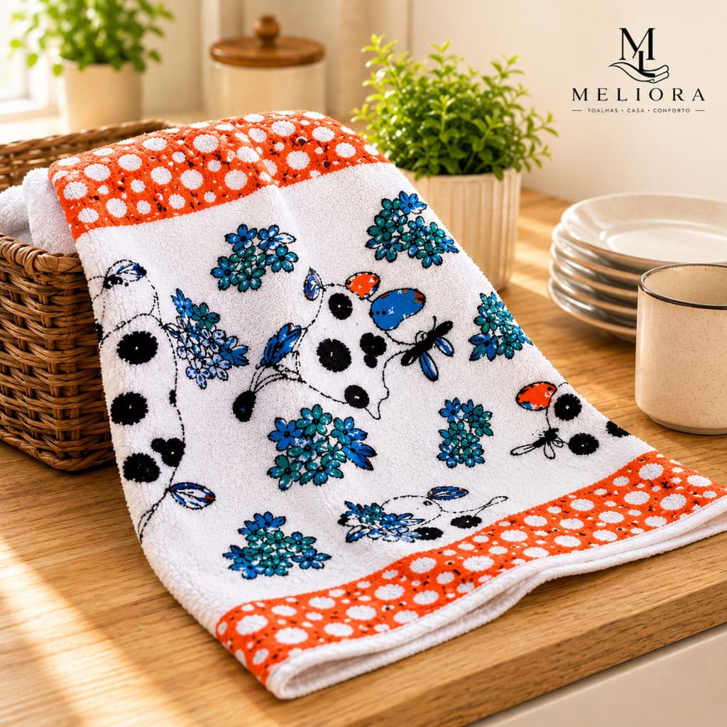 Kit 5 Panos de Prato Premium Felpudos Algodão 40x60cm Alta Absorção e Durabilidade