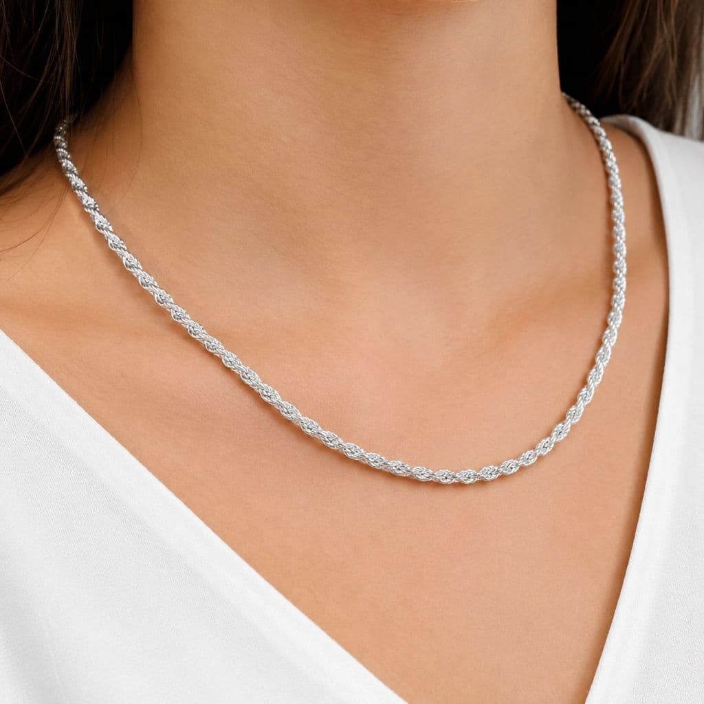 Colar Feminino Cordão Baiano A Prata 925 Antialérgico