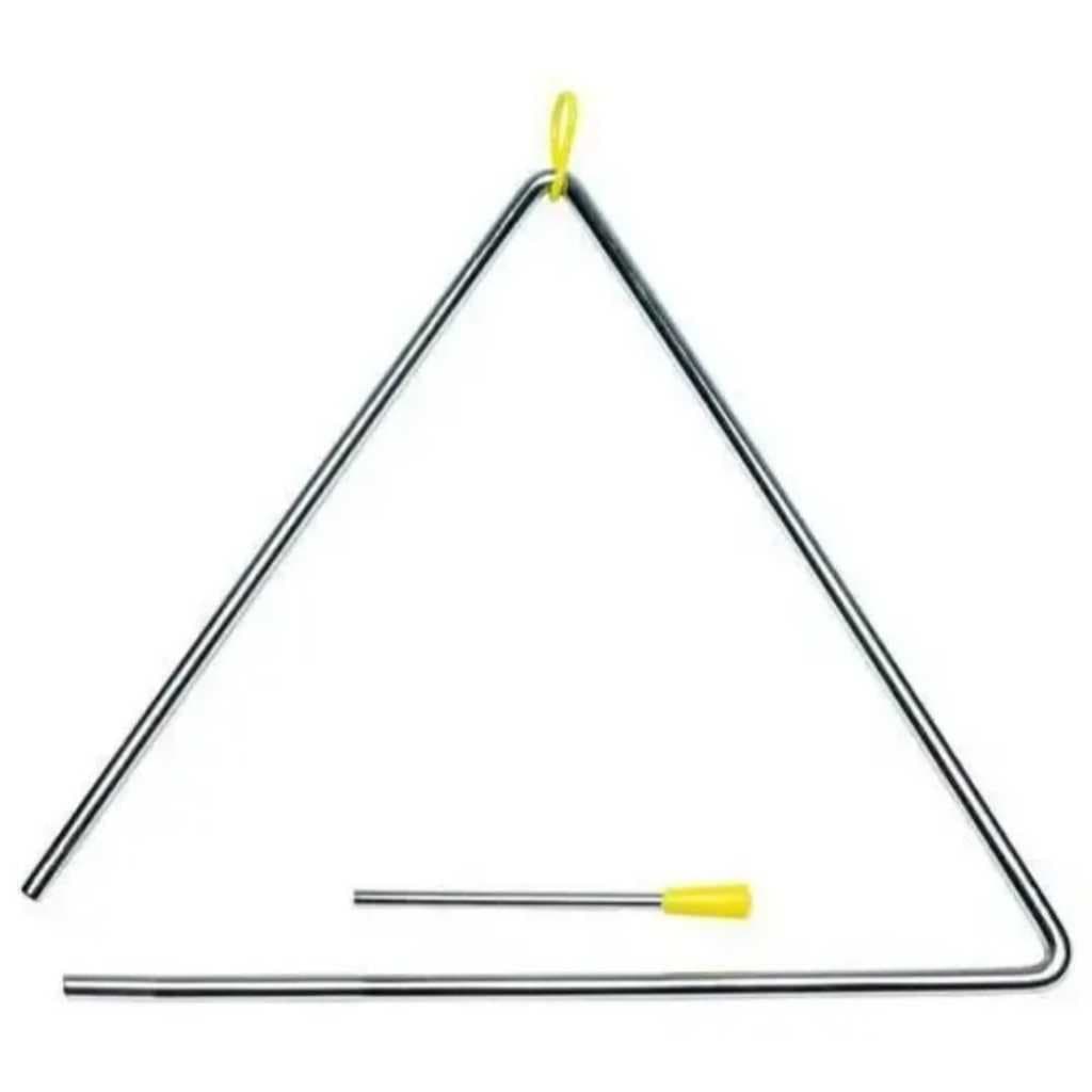 TRIANGULO MUSICAL AÇO CROMADO 30CM X 10MM COM BATEDOR XOTE BAIÃO FORRÓ PROFISSIONAL