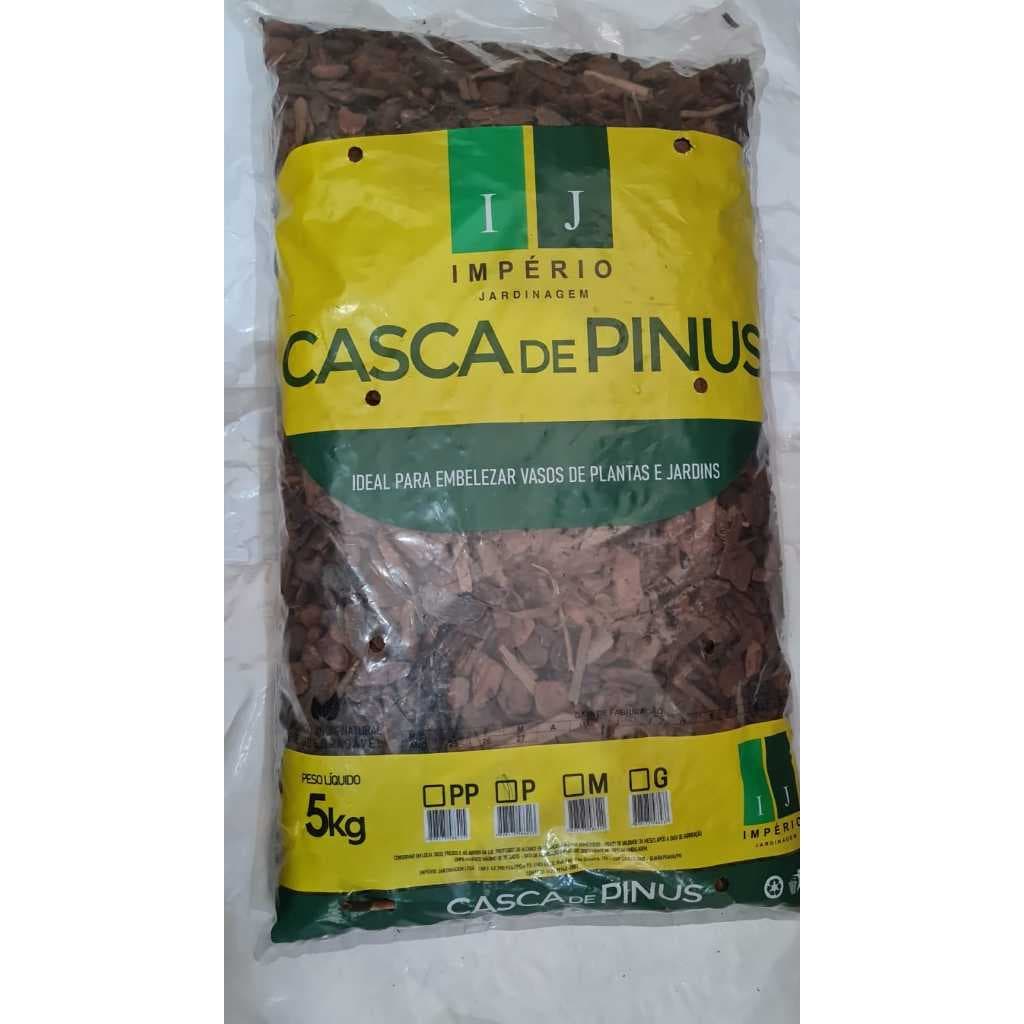 Casca De Pinus Polida IMPERIAL - 5kg - Substrato Cascalho Natural