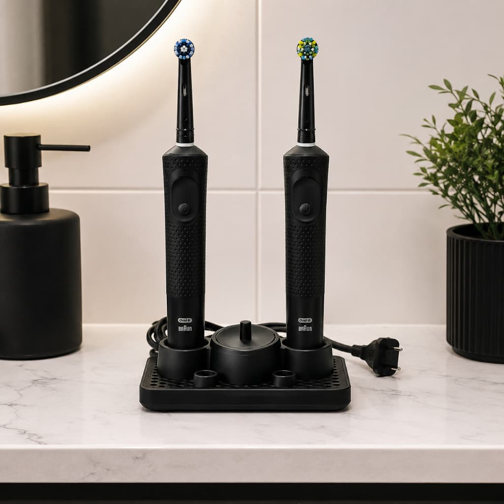 Suporte Oral-B Duplo Escova Elétrica Base Carregador Organizador Banheiro