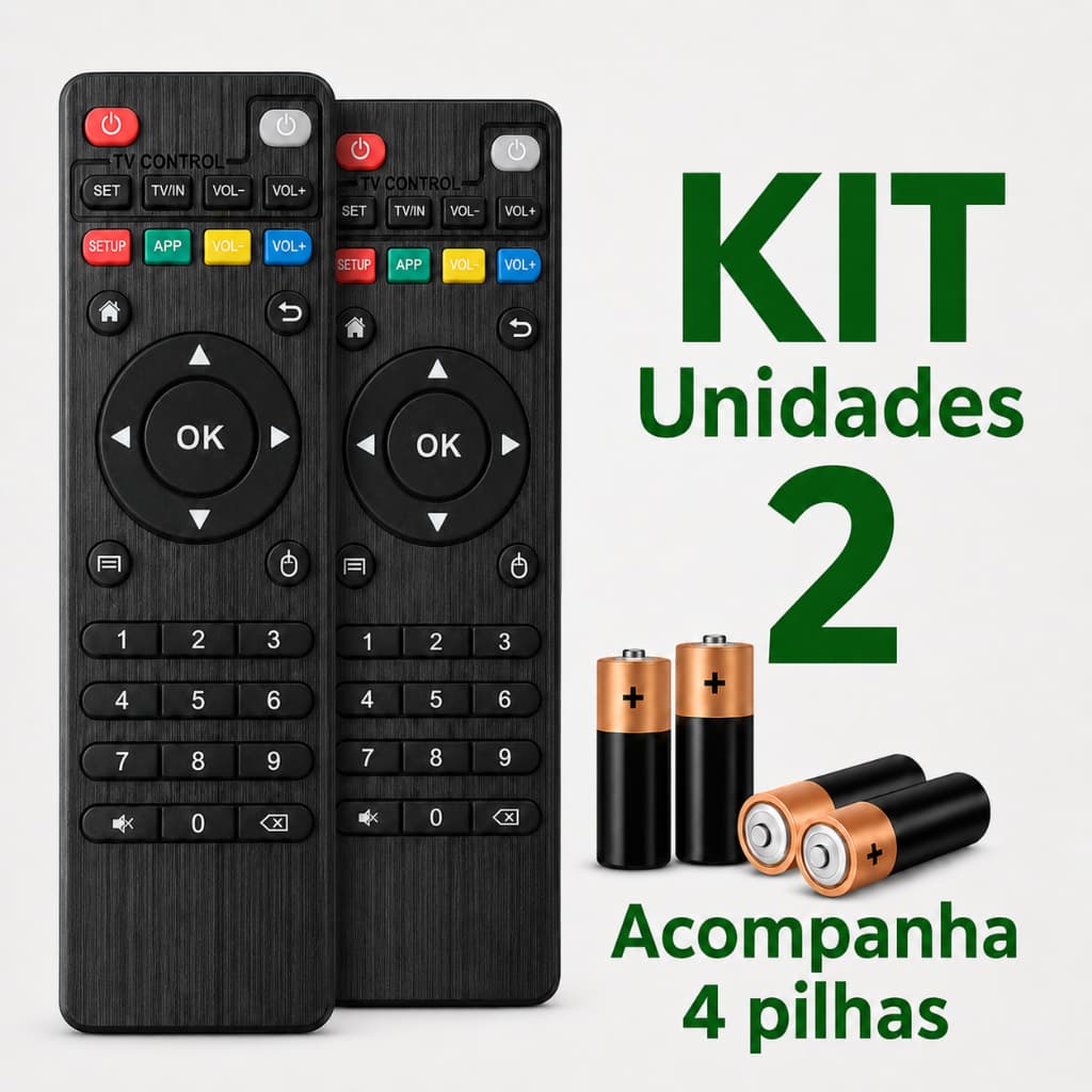 Controles Remotos Para TV Box Inteligente Completo com Pilhas