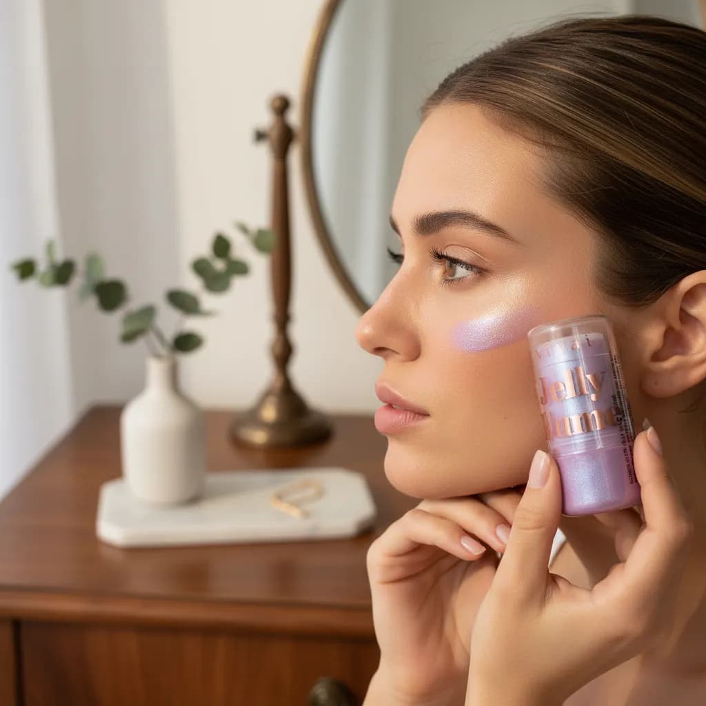 Iluminador Jelly Llume Stick - Vivai Bastão Acabamento Brilhante Facial Corporal Efeito Luminoso