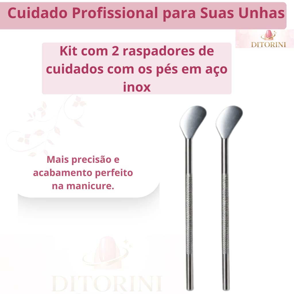 Removedor de Calosidade em Aço Inox Podologia Pedicure para Pés Kit 2 Unidades