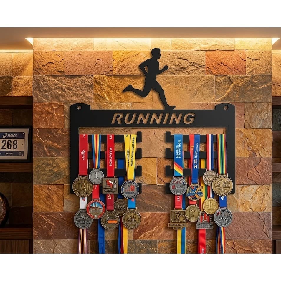 Porta Medalhas Corrida De Rua Running Suporte Expositor Parede