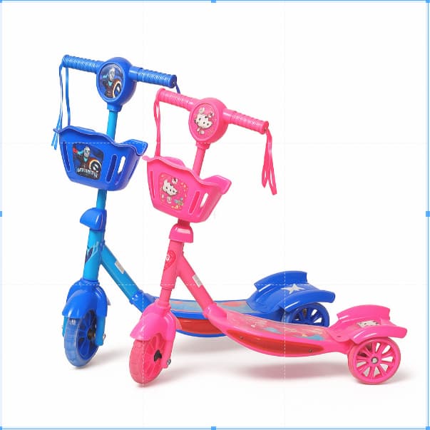 Patinete Infantil 3 Rodas Azul ou Rosa Estavel Crianca Feliz.