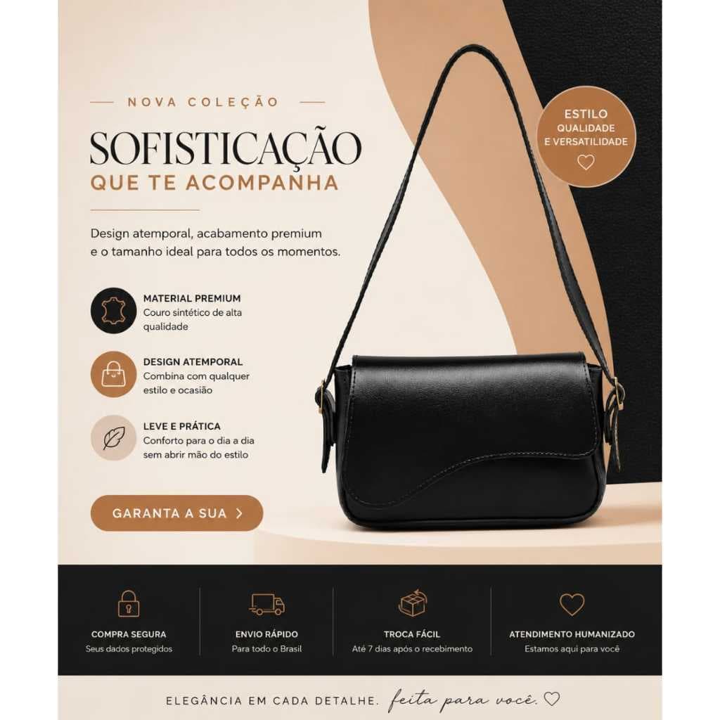 Bolsa Feminina Tiracolo Estilosa Versaltiu Dia Dia Premium