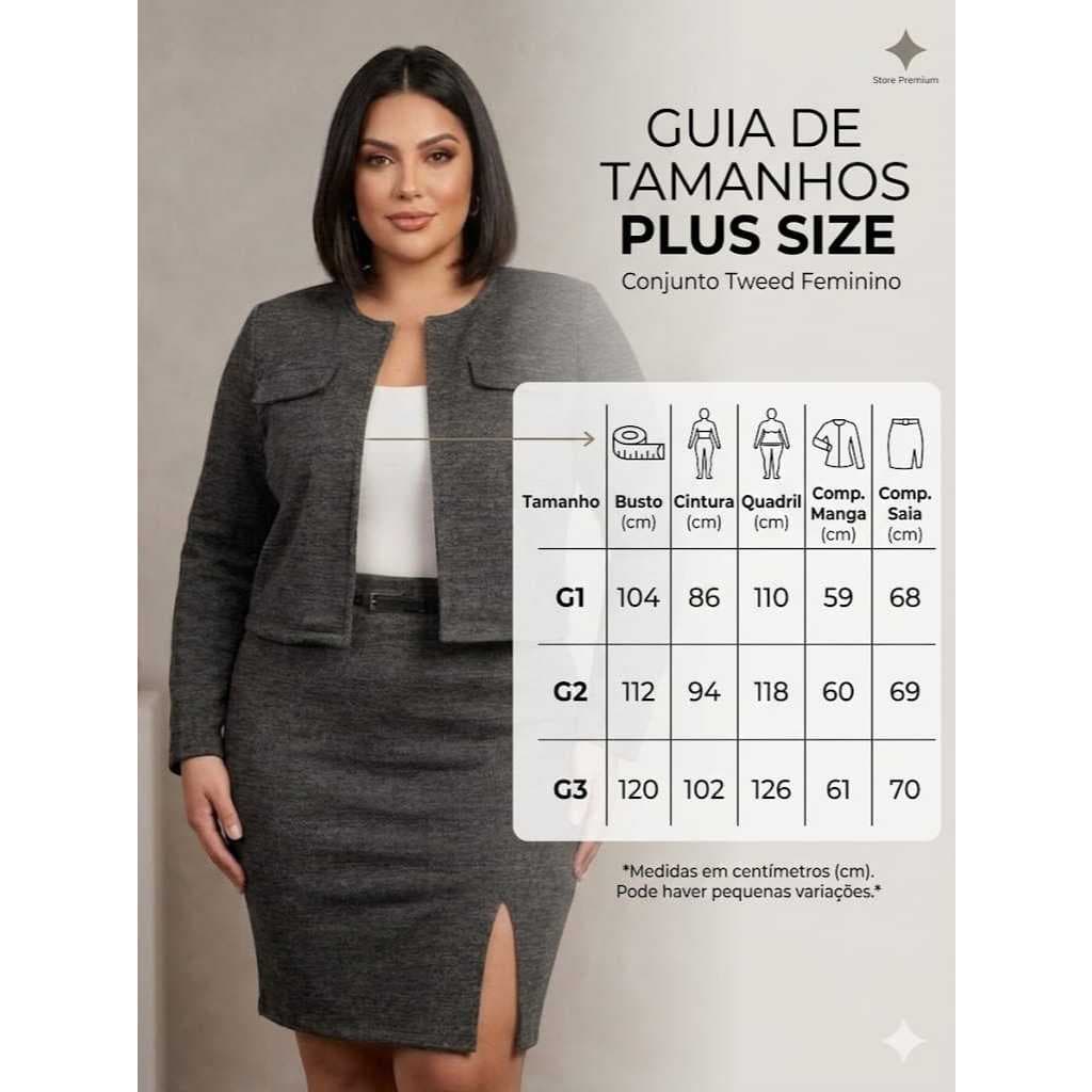 CONJUNTO FEMENINO PLUS SIZE FEMININO – ELEGÂNCIA E SOFISTICAÇÃO ✨  Realce sua beleza com este lindo conjunto plus size