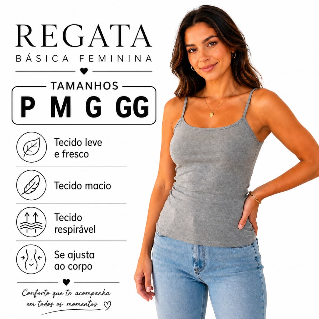 regata Feminina de alcinha Moda Verão