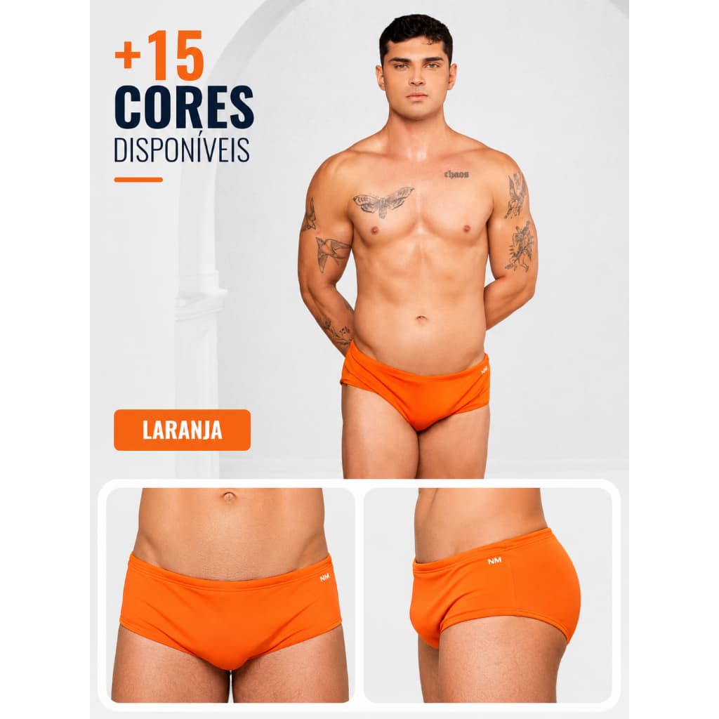 SUNGA MASCULINA CLÁSSICA/CLASSIC 10 CM LATERAL  SECAGEM RÁPIDA • • MODA PRAIA 2026