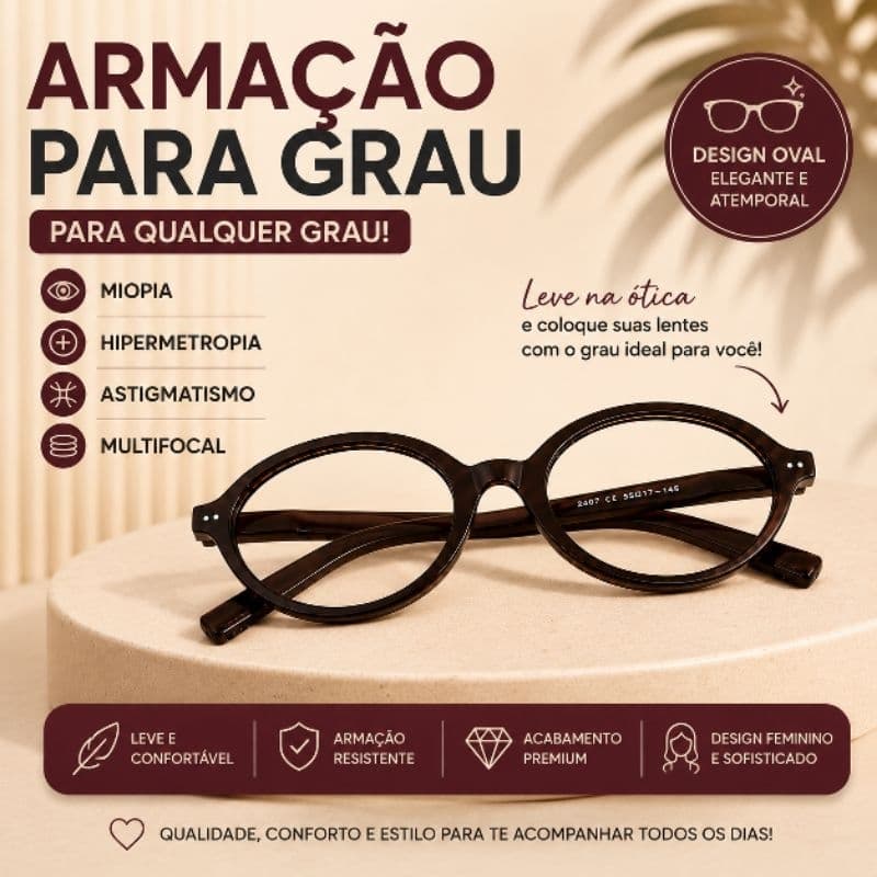 Armação para Óculos de Lentes de Grau com Estampa de Onça Animal Print design versátil e sofisticado.