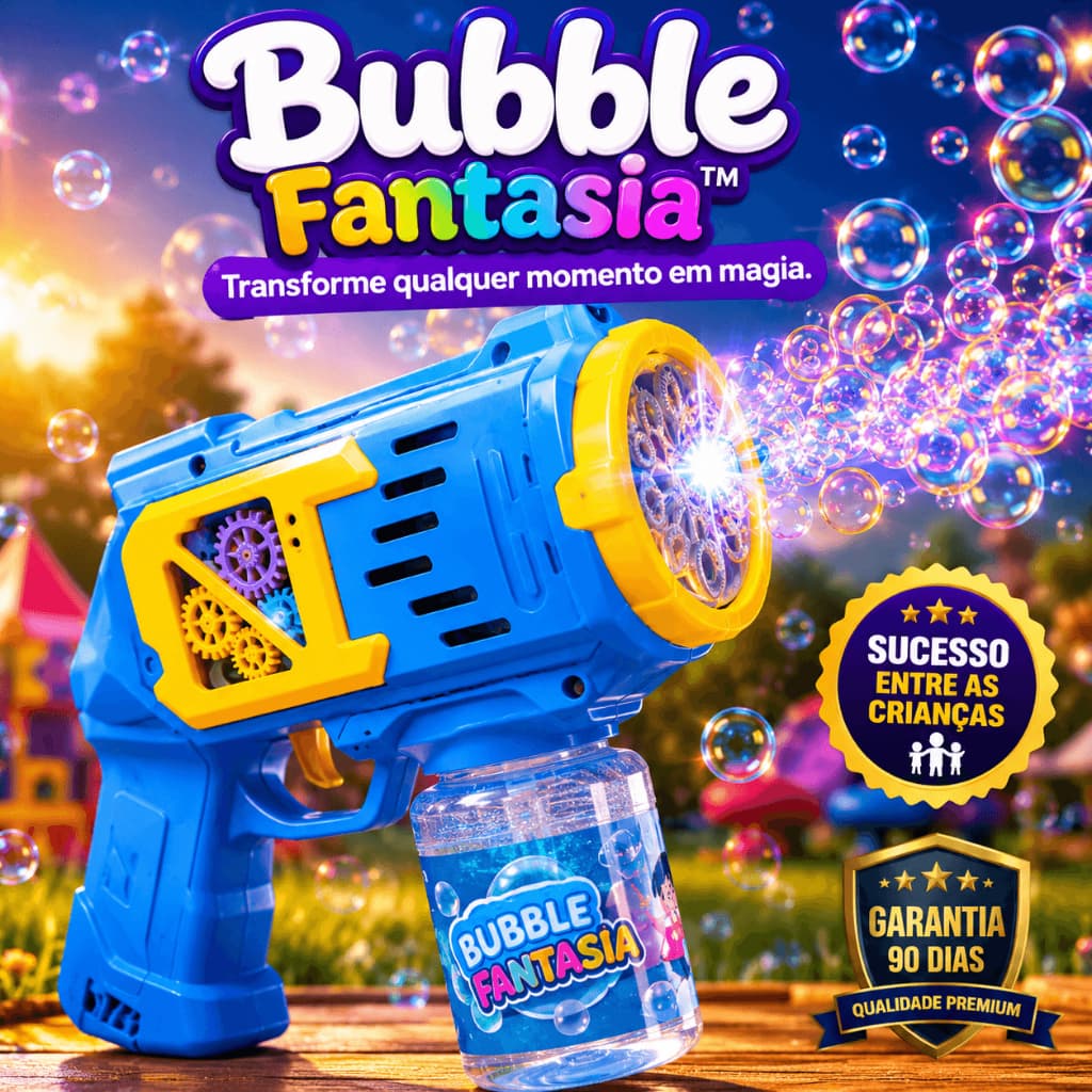 Pistola De Bolhas Automática Infantil Bubble Fantasia™ Lançador De Bolhas Elétrico Com Refil