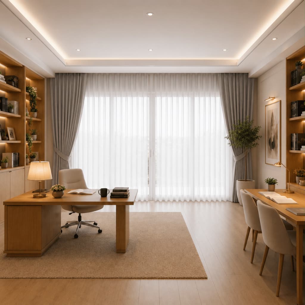 Cortina 8 Metros Linho Voil Blecaute para Sala e Quarto com Trilho Duplo - Caimento Perfeito Premium