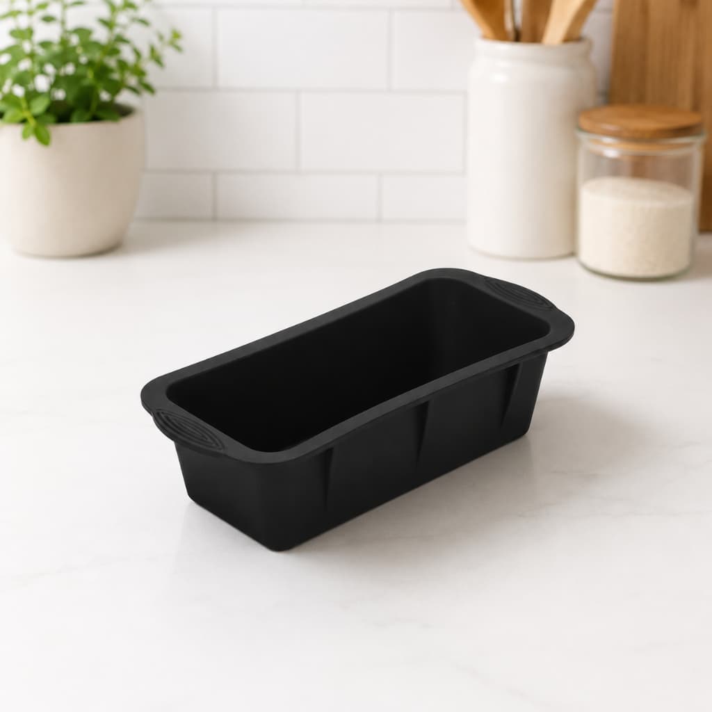 Forma De Silicone Retangular 24cm Antiaderente Para Assar Pães Bolos Caseiros Multiuso