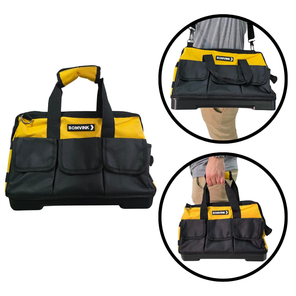 Bolsa Mala De Ferramentas Profissional Reforçada Impermeável Oxford Grande Bomvink BOM-7717 Com Alça