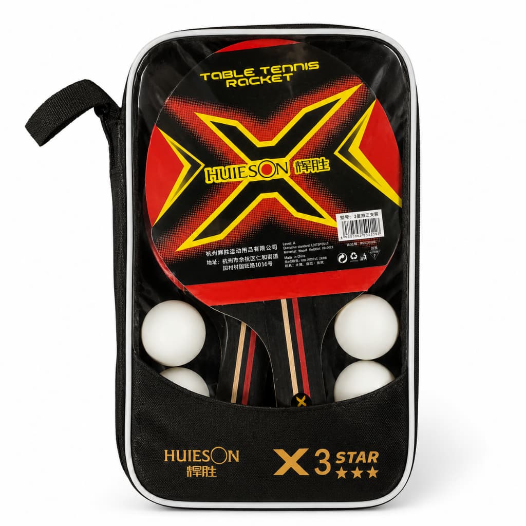 Kit Ping Pong Raquete E Bolinhas Huieson Com Estojo