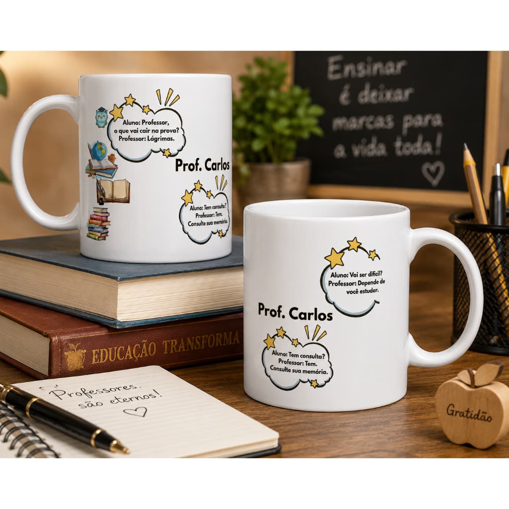 caneca personalizada Dia dos Professores Volta as aulas presente lembrancinha xícara