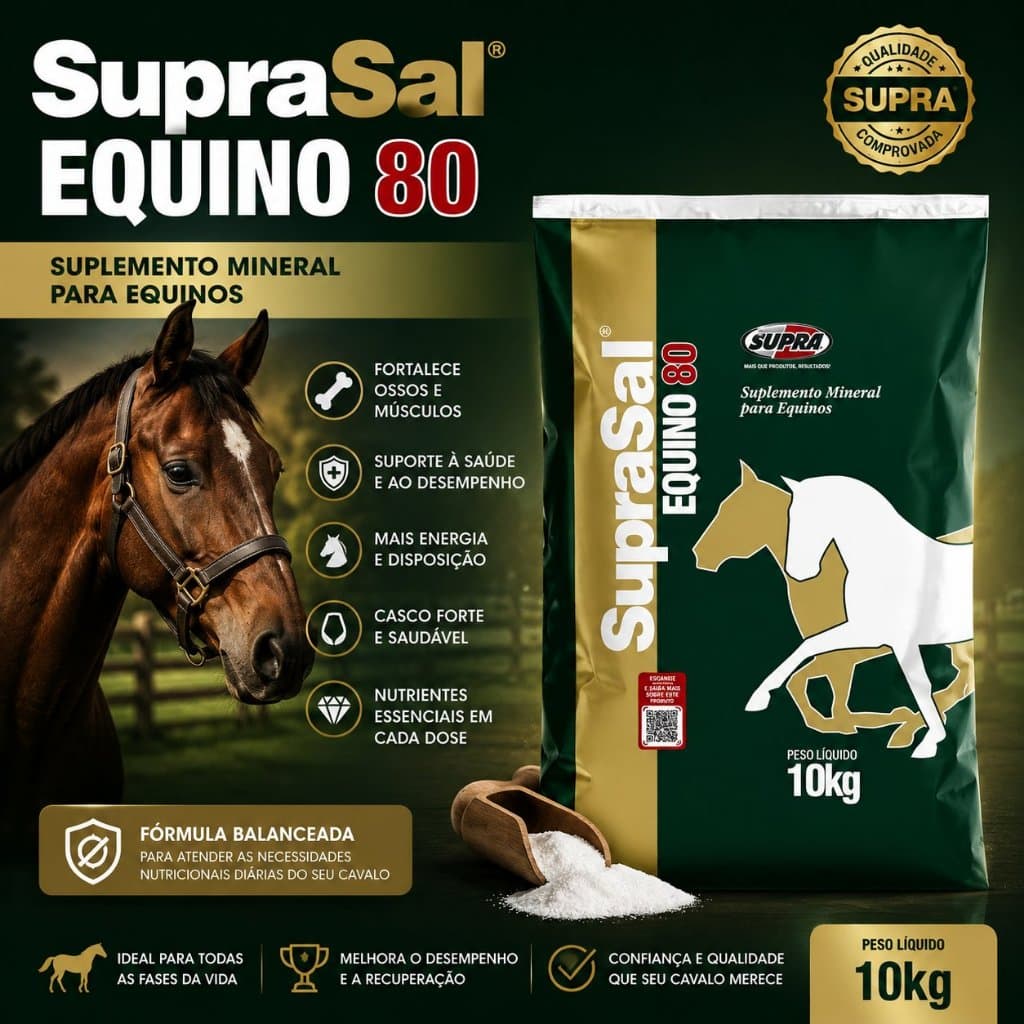 Sal Mineral De Alta Performance Suprasal Equino 80 Sc 10kg