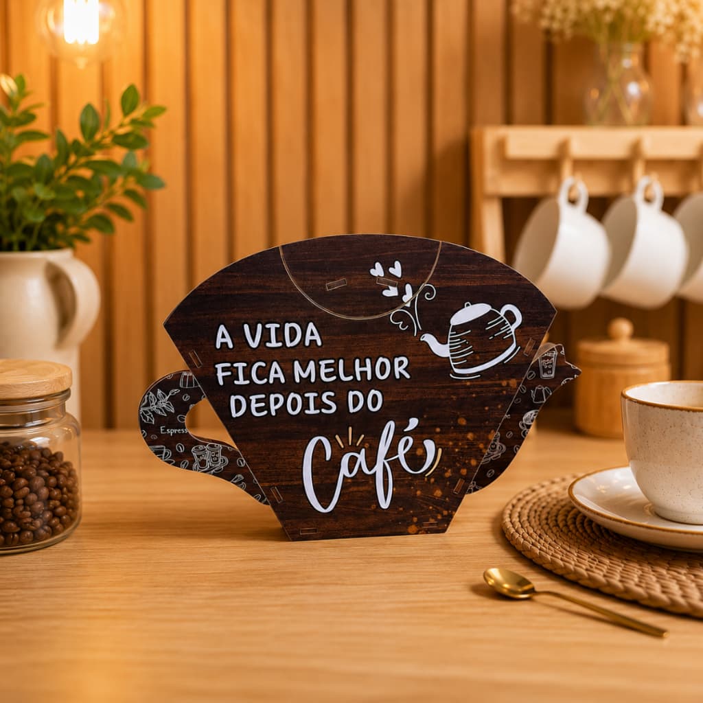 Porta filtro de café decorativo cantinho do café organização cozinha