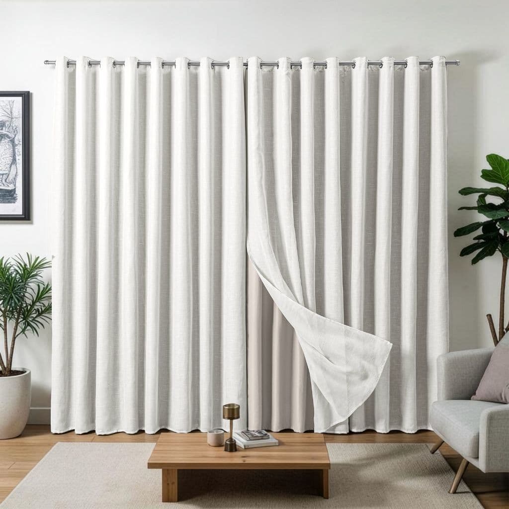 Cortina 4 Metros Voil de Linho com Forro Blackout Ideal para Sala e Quarto
