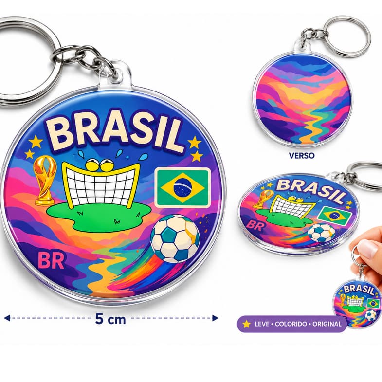Chaveiro Tema Copa Do Mundo Designer Moderno Frente