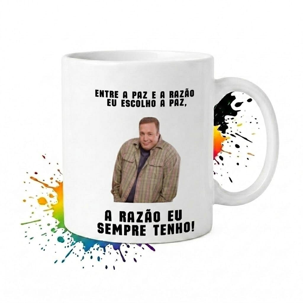 Caneca Divertida Entre a Paz e a Razão Eu Escolho a Paz | Meme Engraçado | Presente Criativo 325ml