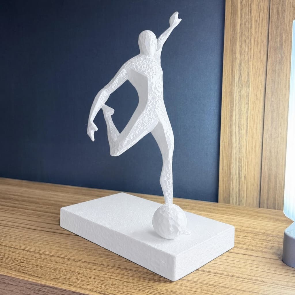 Decoração Jogador de Futebol Escultura Premium Exclusiva Acabamento Premium